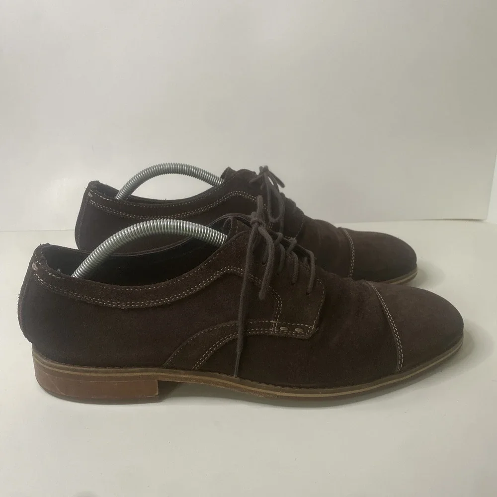 Johnston Murphy‎ Brown Suede Cap Toe Lace Up Oxfords Shoes Men's 11M (59-10727)